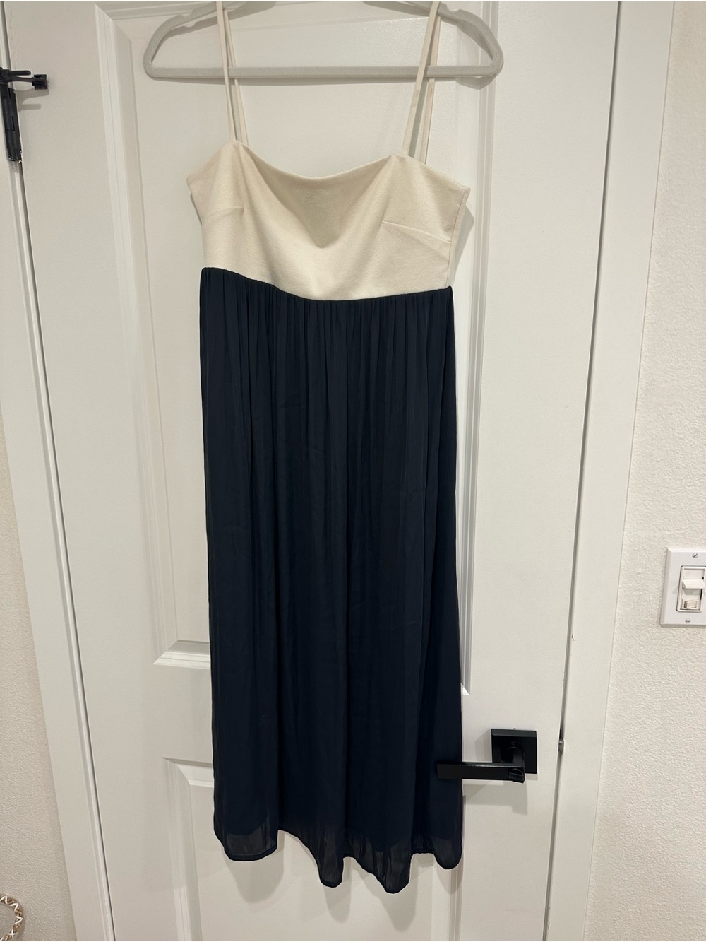 Gap Two-Tone Cream and Black Spaghetti Strap Dress